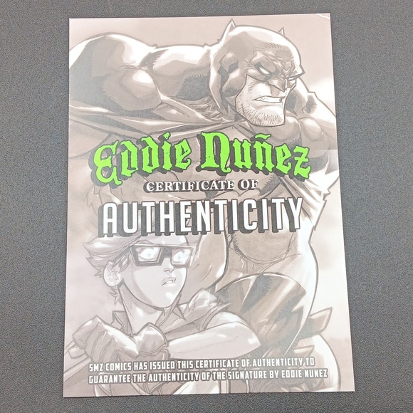 T.M N.T All 4 Turtles metal card signed by Eddie Nunez with COA - Picture 3 of 3